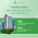 THÔNG BÁO THAY ĐỔI ĐỊA ĐIỂM TỔNG CÔNG TY CỔ PHẦN BẢO HIỂM AAA - CHI NHÁNH ĐÀ NẴNG (CẬP NHẬT THÁNG 3/2026)